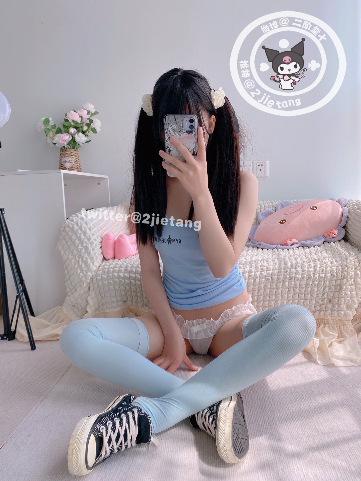 二阶堂 - 露脸蓝色上衣 60P-66MB 05